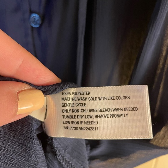 Mossimo | Sheer Navy Blue Empire Waist Top - Picture 5 of 5